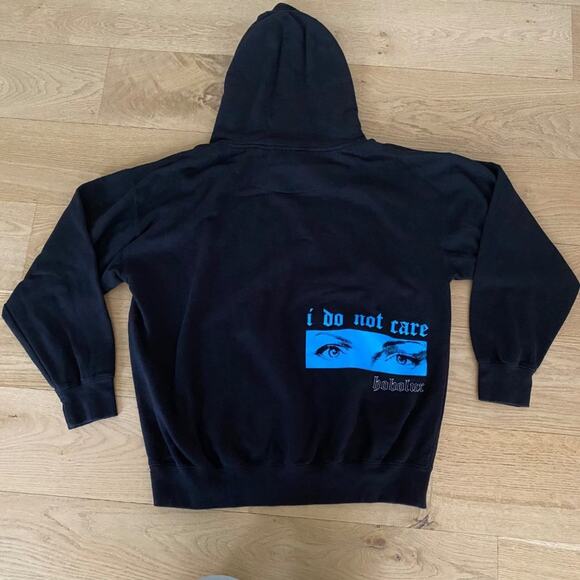 Just Apparel I Do Not Care Hoodie in Black and Blue - Picture 5 of 6